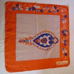 Vintage Sant'Angelo Orange 23" Paisley Scarf